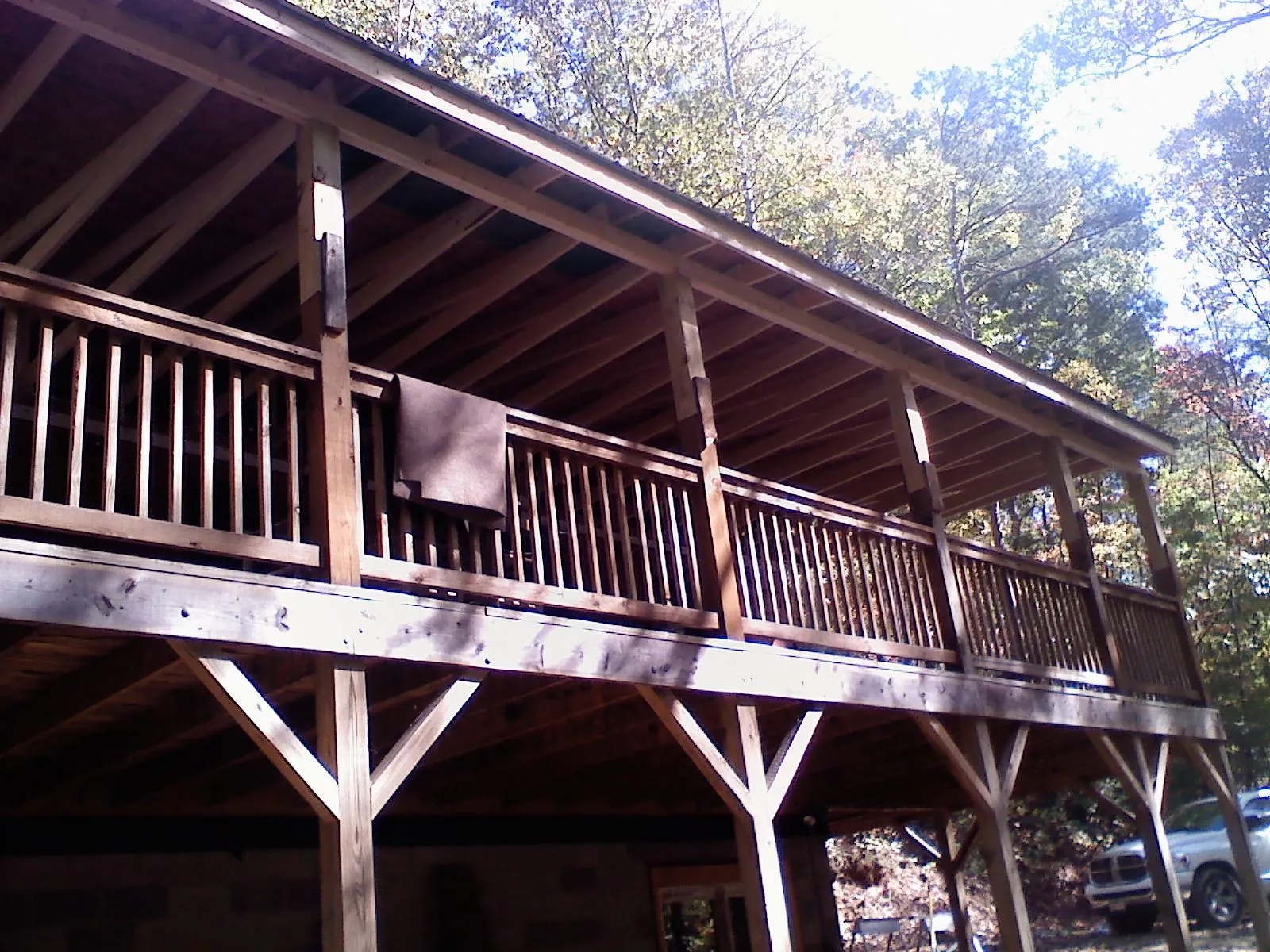 Timber framing under a new elevated porch and deck — Roof Leak Repair in Crestwood by Roofing Brothers
